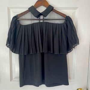 For Cynthia Black Collared Top